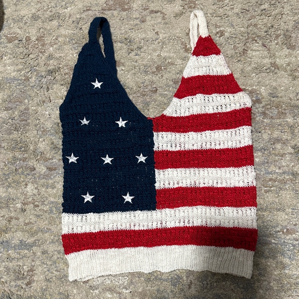 American Flag Crochet Tank